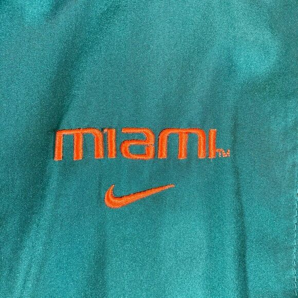 Vintage Nike Miami Hurricanes Zip Up Track Jacket Women Medium Windbreaker FLAW - Picture 2 of 16